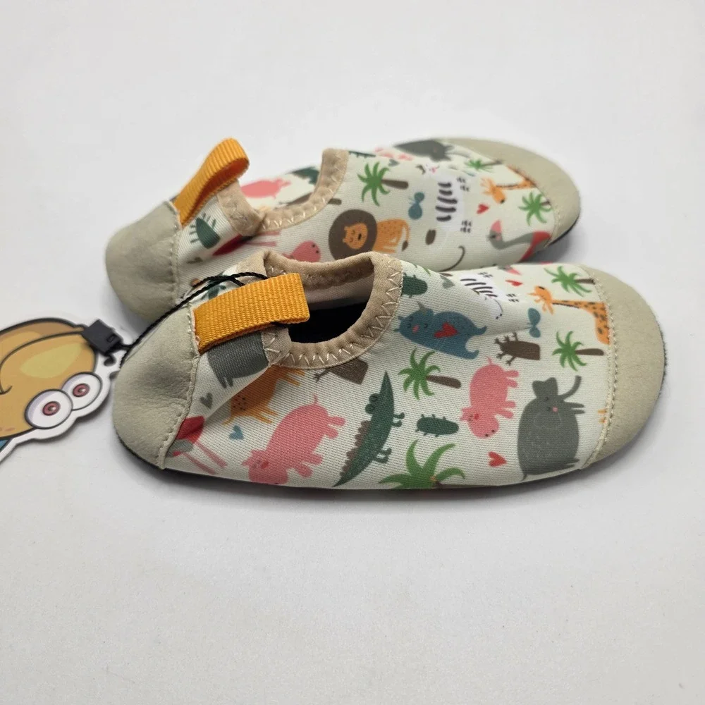 Toddler Water Shoes Safari Animal Print Quick Dry Aqua Socks Slip On Beach Pool